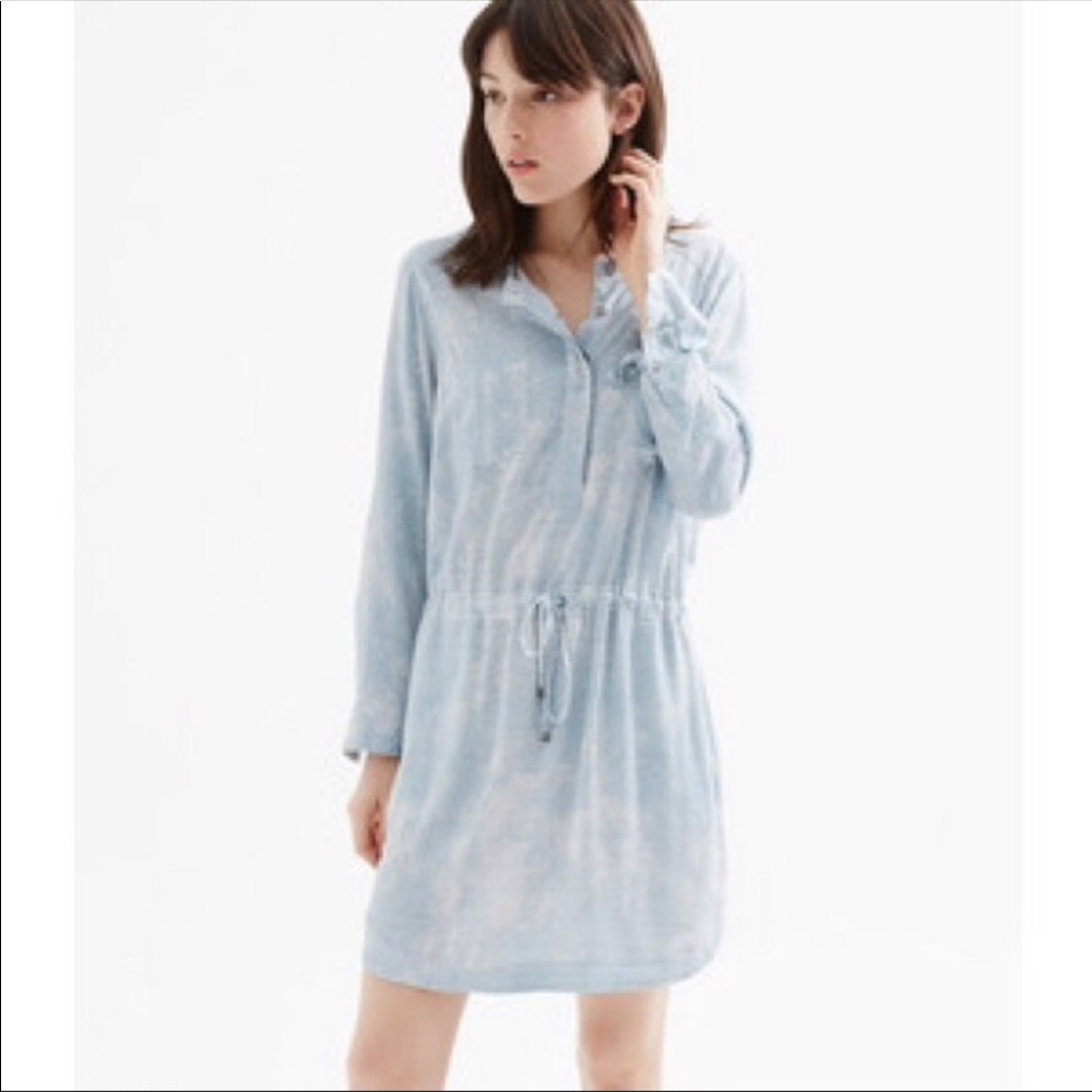 Lou & Grey Geometric Print Drawstring Dress MED